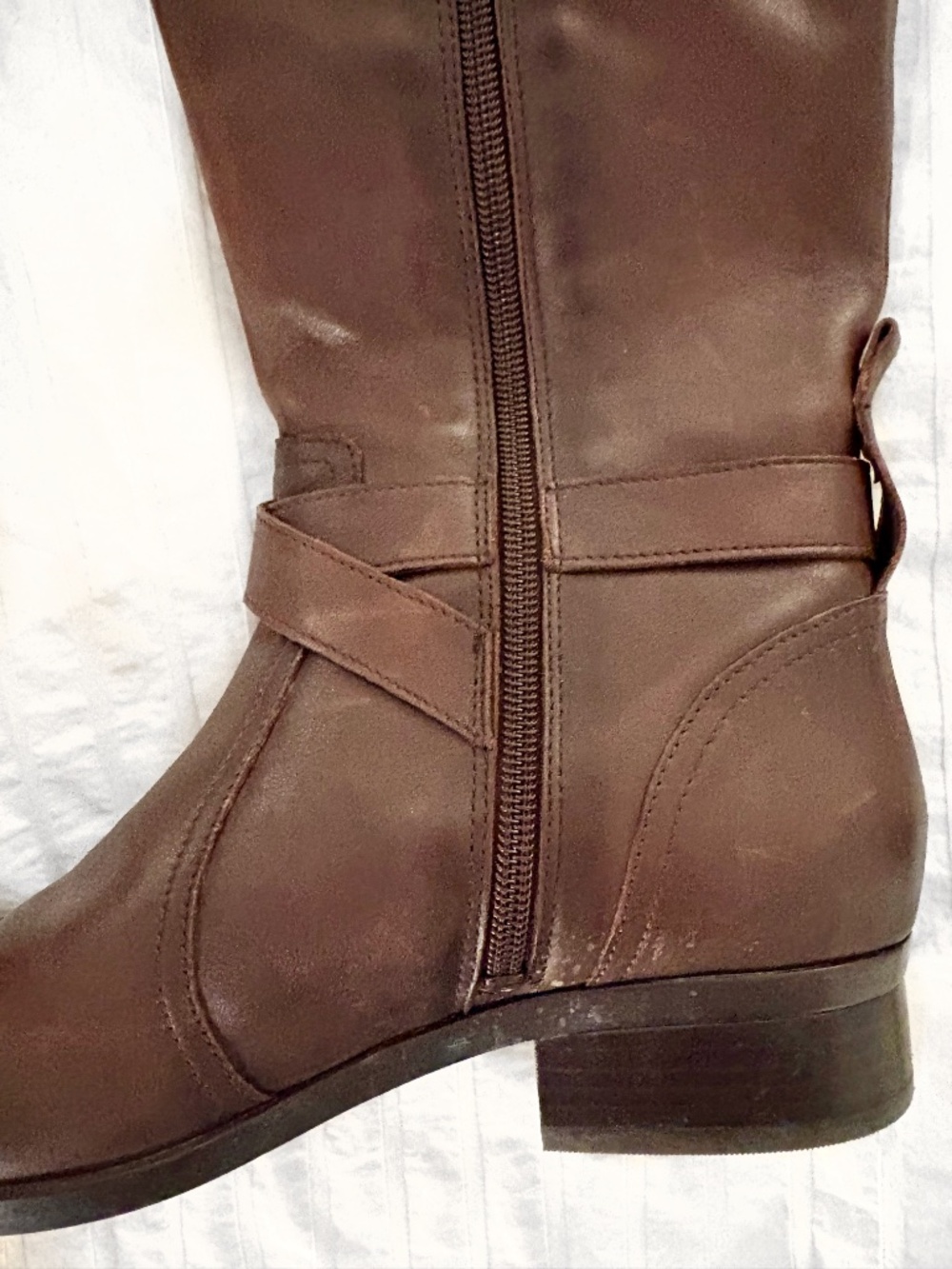 Leather Knee-High Riding Boots - Picture 6 of 8